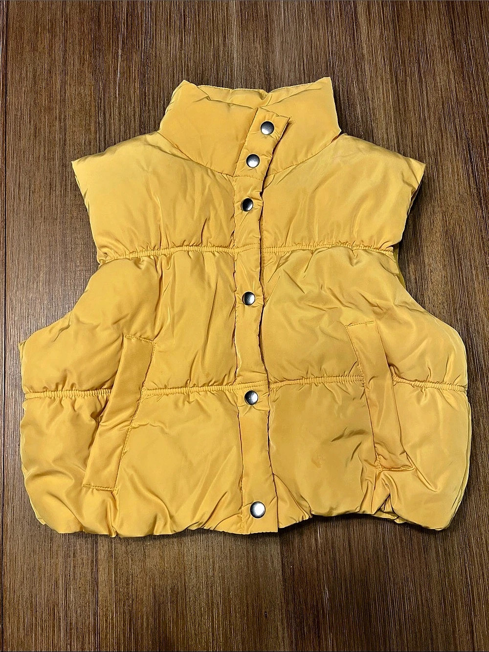 H&M Cropped Yellow Puffer Vest
